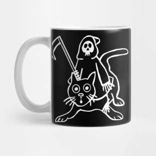 Grim Reaper and Black Cat Mug